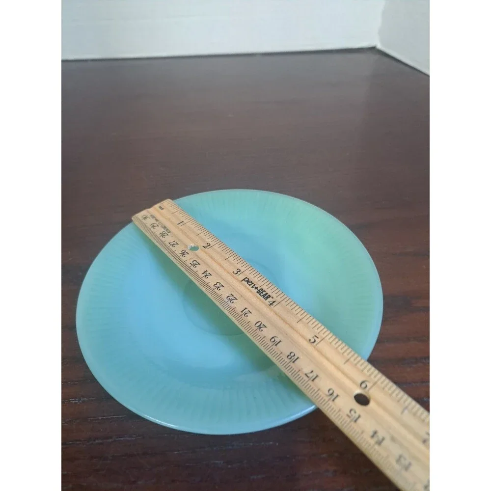 Vintage 1950s Jadeite Fire King Jane Ray Opaque Saucer